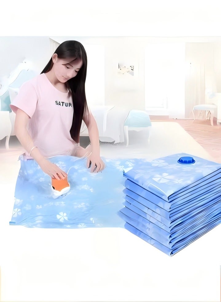 10 قطع أكياس تخزين مفرغة، أكياس موفرة للمساحة قابلة لإعادة الاستخدام مع مضخة يدوية، أكياس ضغط للألحفة، البطانيات، الملابس، الوسائد، السفر (2 × كبير جداً، 2 × كبير، 2 × متوسط، 4 × لفة يدوية) - Image 1